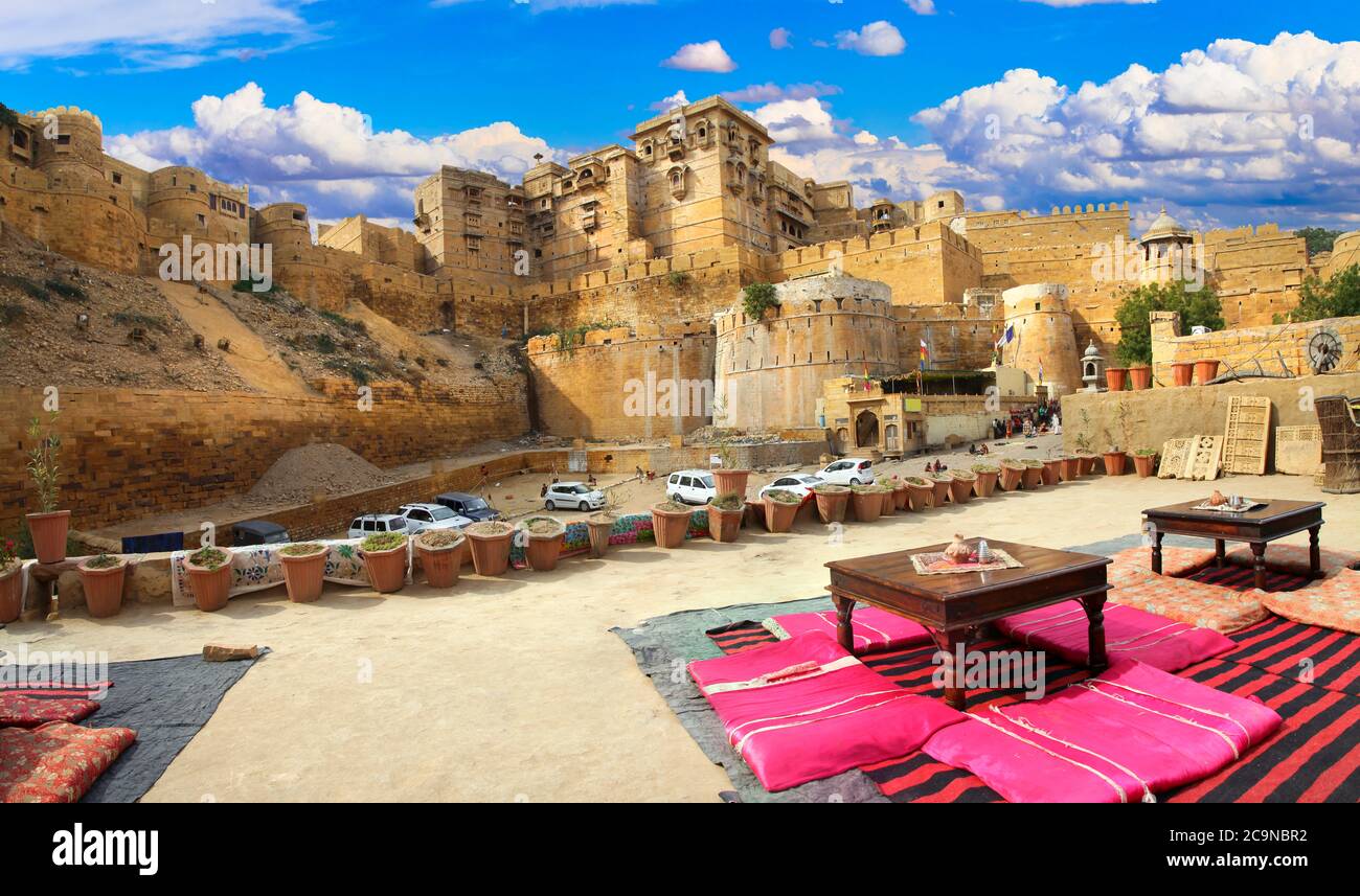 Jaisalmer - wunderbare Stadt in der Wüste genannt 'Golden City of Rajasthan' Indien Stockfoto