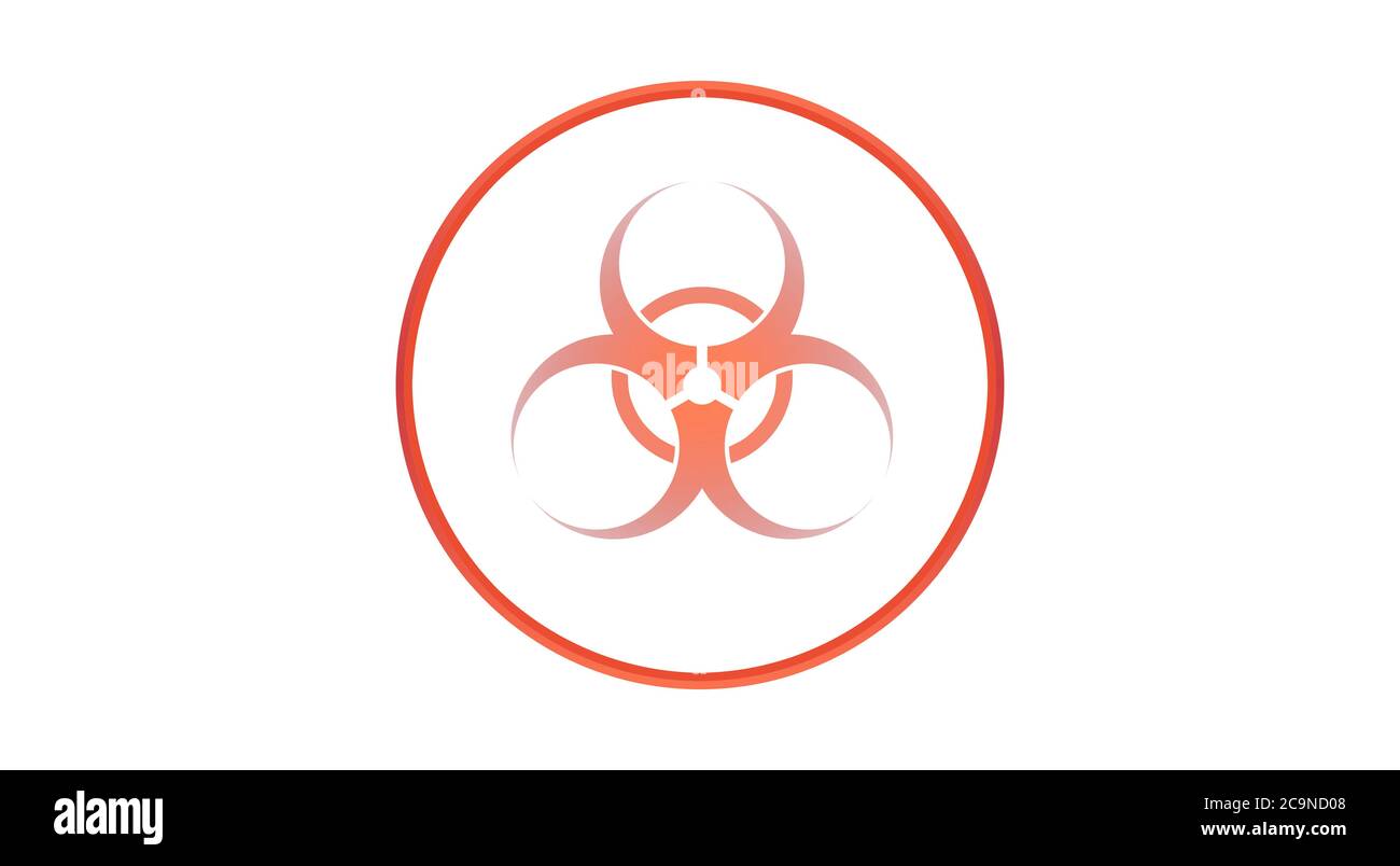 Symbol für biologische Gefahren. Medizinische 3D-Abbildung Stockfoto