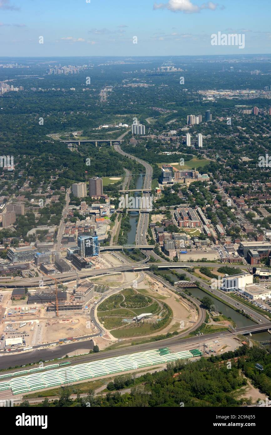 Don Valley pkwy Toronto, Kanada, Luftaufnahme Stockfoto