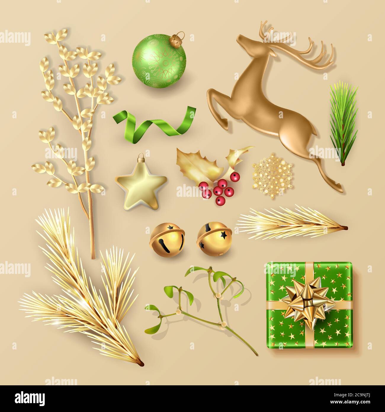 Set Mit Weihnachtsartikeln Stock Vektor