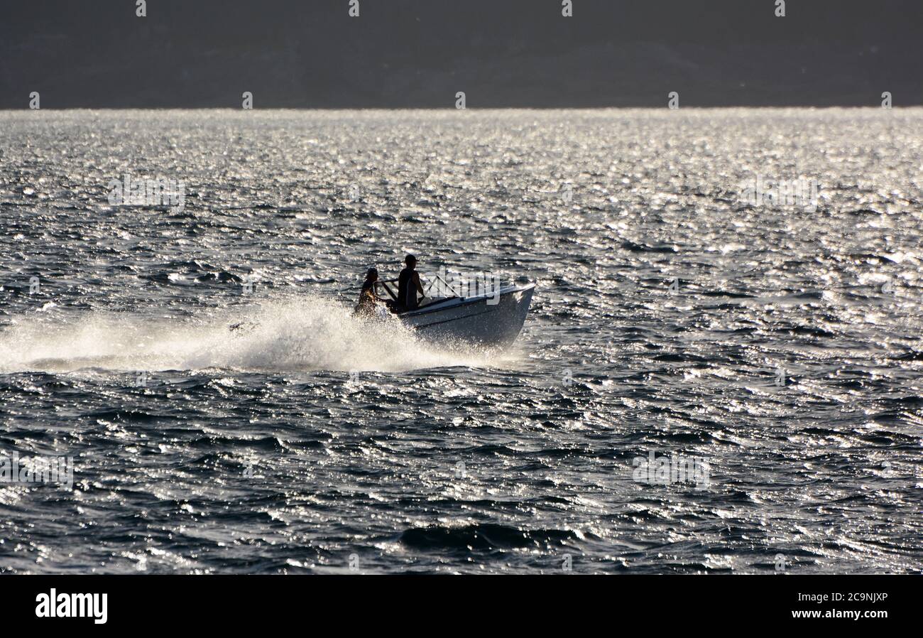 Speed Boat Silhouette Stockfoto