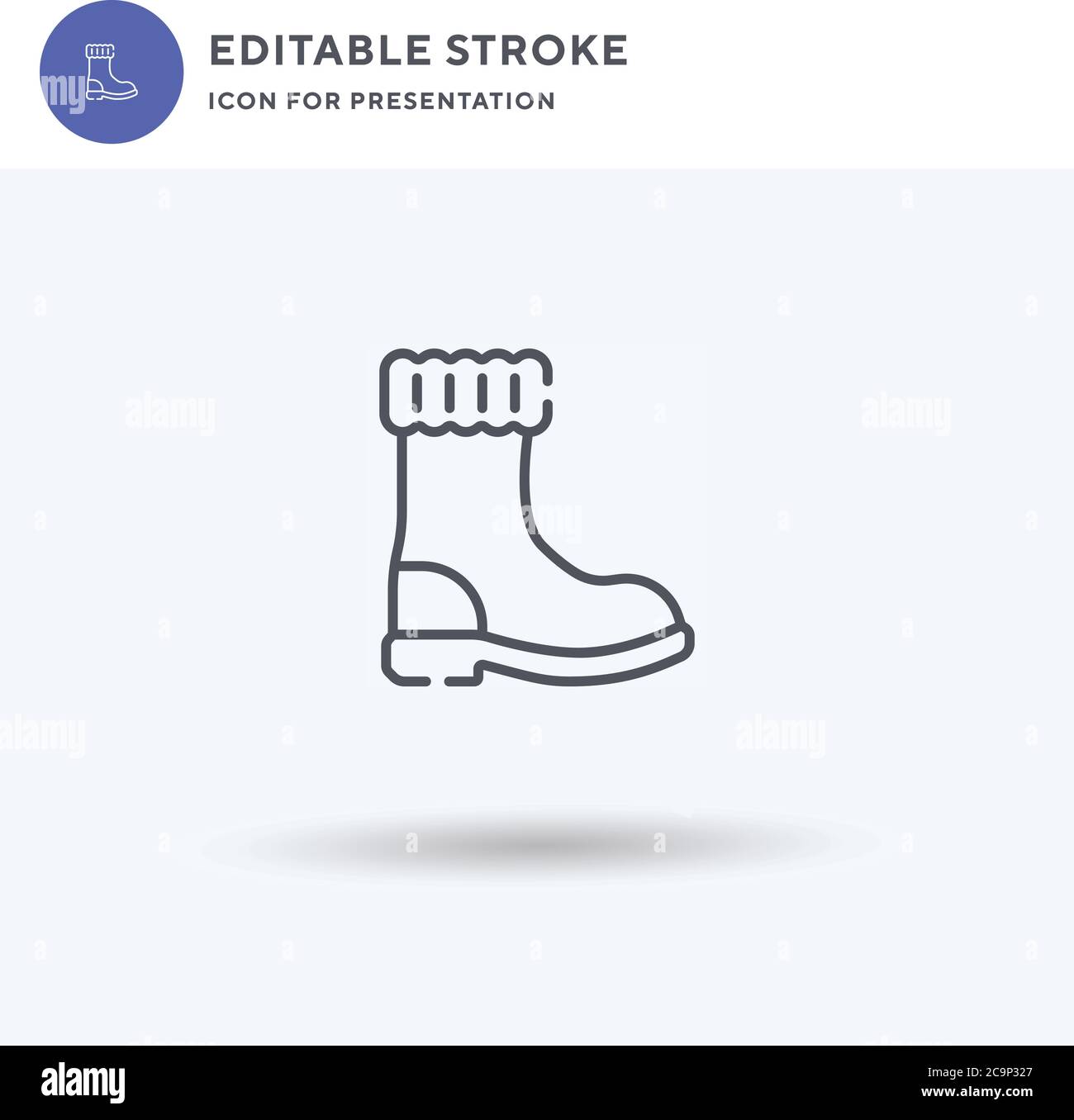 Snow Boot Icon Vektor, gefüllt flaches Zeichen, solides Piktogramm isoliert auf weiß, Logo-Illustration. Snow Boot Symbol für Präsentation. Stock Vektor