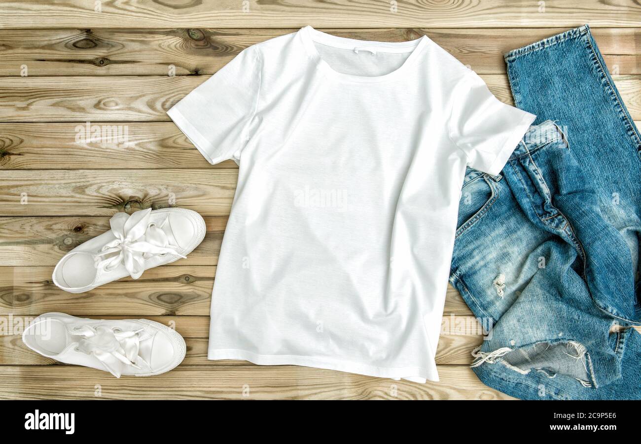 Mode flach Lay für Website, Social Media. Produktvorlage Stockfoto