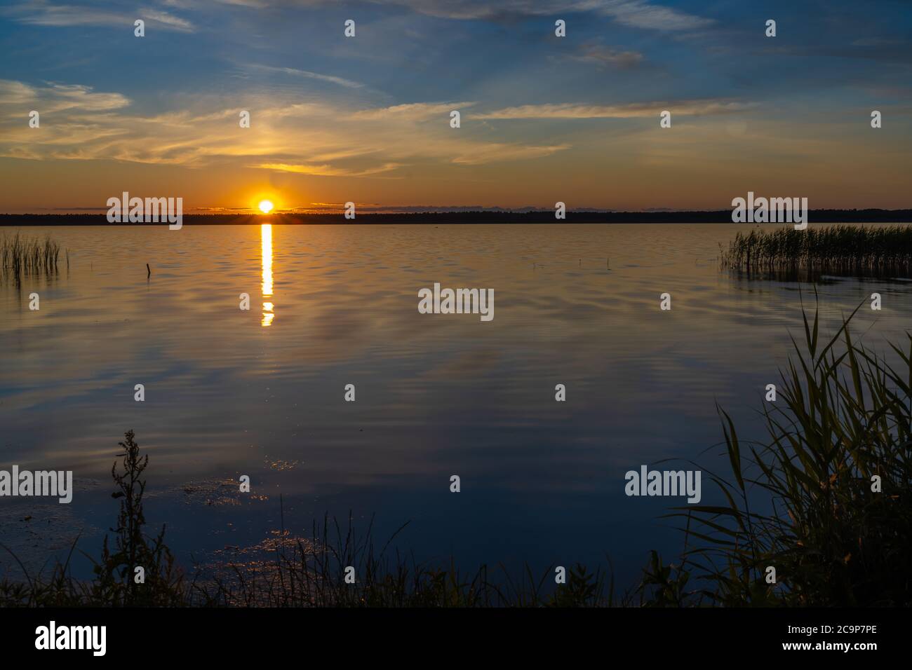 Atemberaubender Sonnenuntergang im Lahemaa Nationalpark, Estland. Der größte Park in Estland. Es war der erste Nationalpark der ehemaligen Sowjetunion. Stockfoto