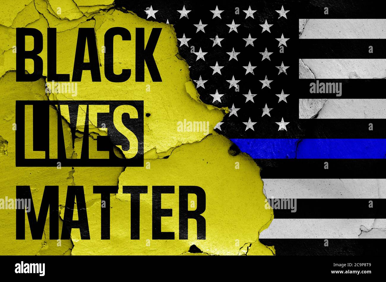 Black Lives Matter & Blue Lives Matter Stockfoto