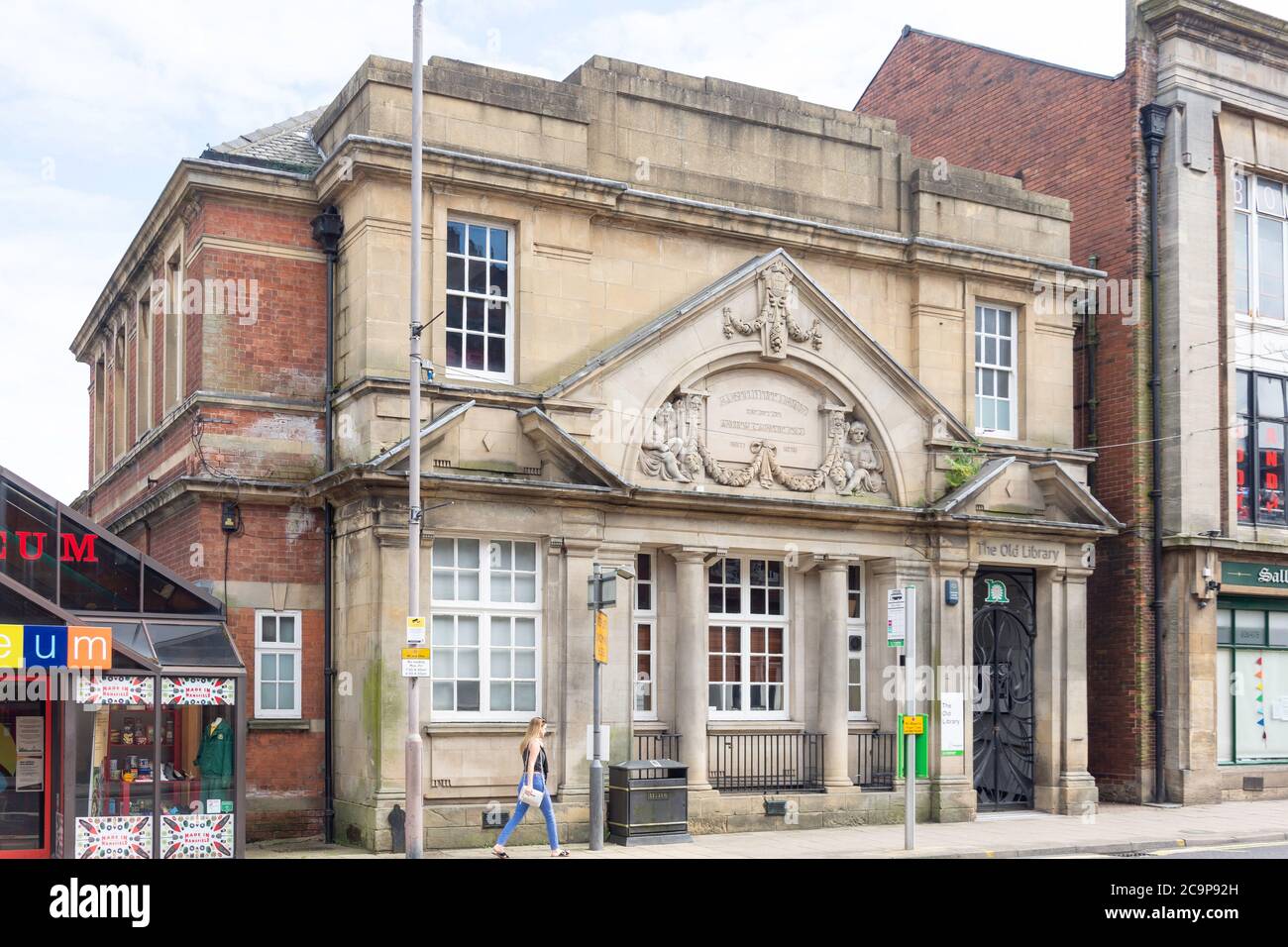 The Old Library, Leeming Street, Mansfield, Nottinghamshire, England, Vereinigtes Königreich Stockfoto