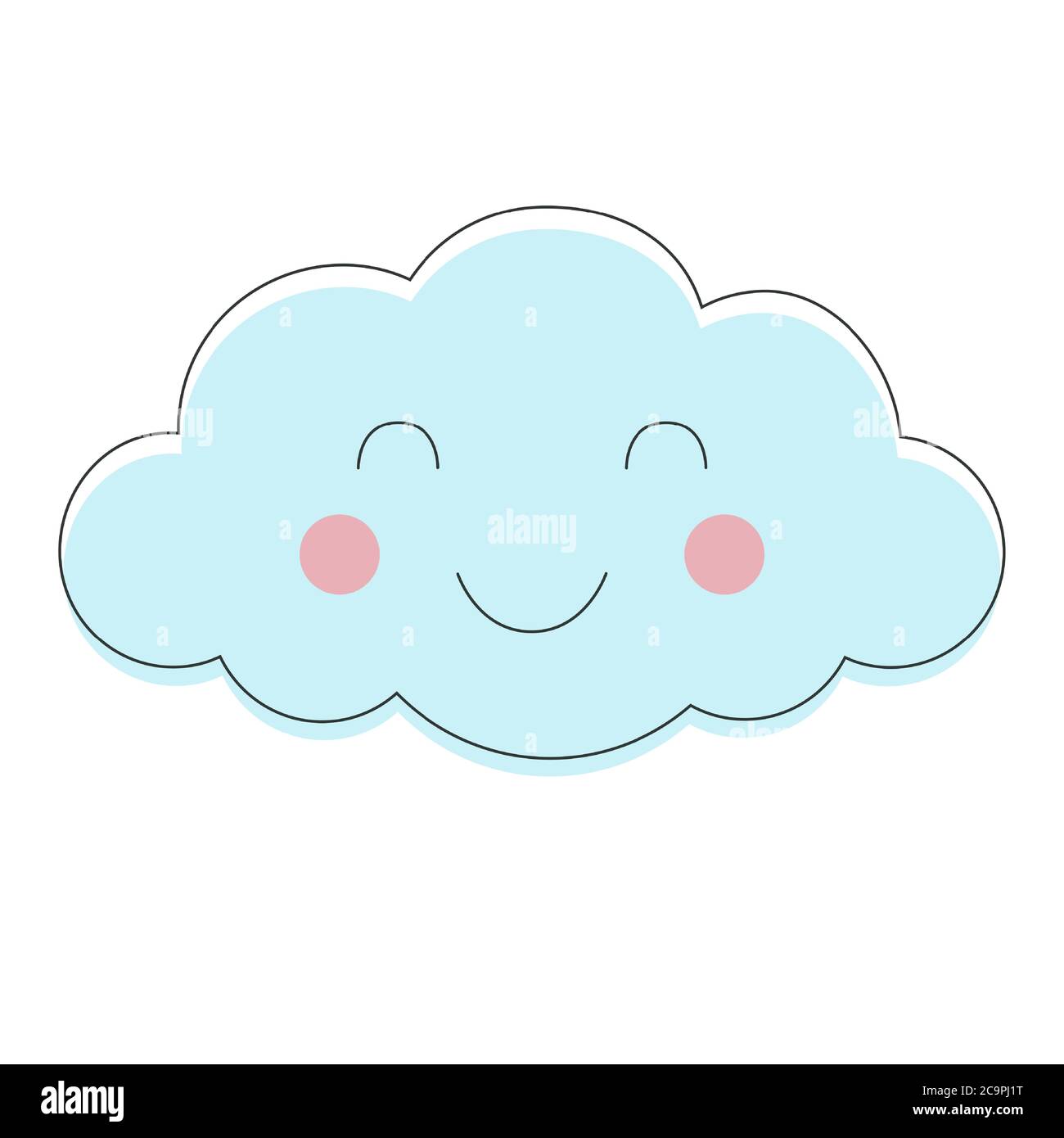 Lächelndes Wolkenvektormuster. Cute Himmel nahtlose Hintergrund. Handgezeichnete Illustration für Babys, Kinder. Stock Vektor