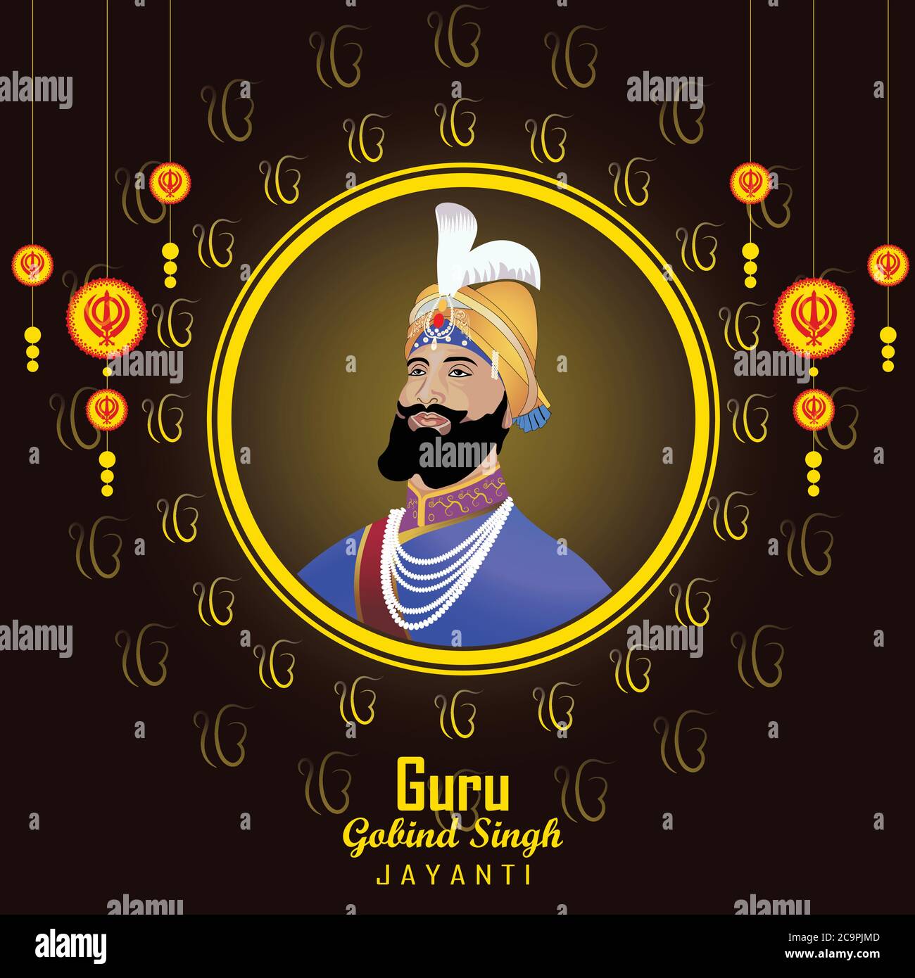 Vektor-Illustration eines Banners für Happy Guru Gobind Singh Jayanti ...