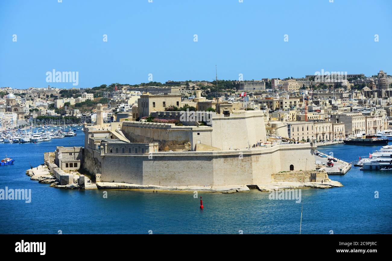 Fort St. Angelo in Birgu, Valletta, Malta. Stockfoto