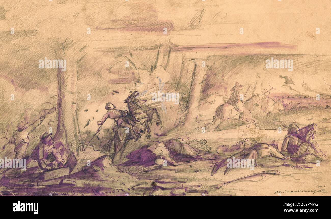 Schlacht bei Chickamauga, Georgien, 19. September 1863 - Adolph Metzner Stockfoto