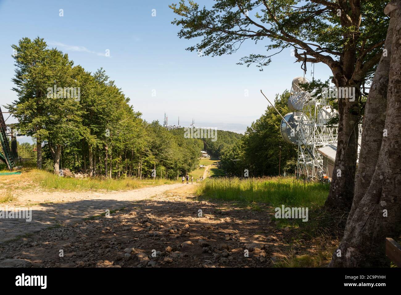 Route zum Gipfel des Monte amiata Provinz siena zu bekommen Stockfoto