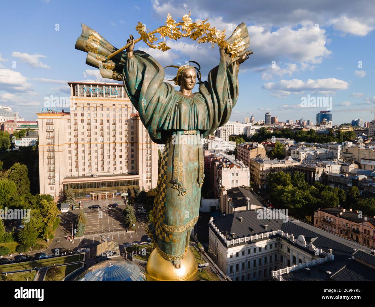 Denkmal auf dem Unabhängigkeitsplatz in Kiew, Ukraine Stockfotografie