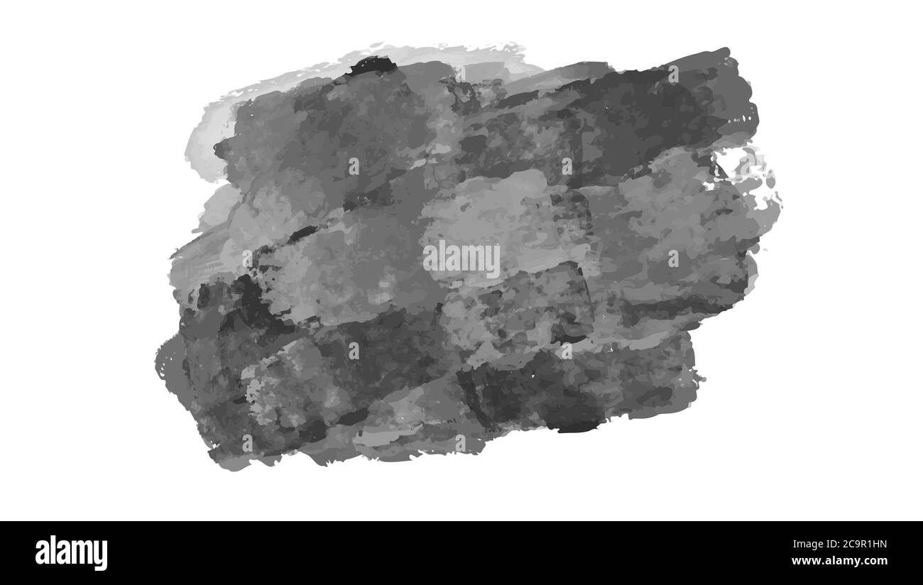 Pinselstriche im Grunge-Stil auf Weiß isoliert. Abstrakter Hintergrund im Stil des Impressionismus. Variationen der grauen Farben. Vektorgrafik Stock Vektor