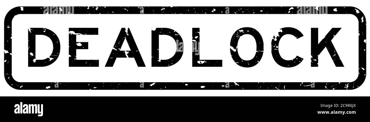 Grunge schwarz Deadlock Wort quadratische Gummidichtung Stempel auf weißem Hintergrund Stock Vektor