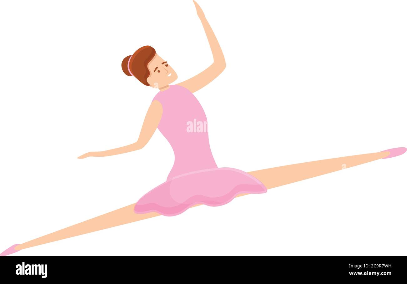 Ballerina Mädchen Symbol. Cartoon von Ballerina Mädchen Vektor-Symbol für Web-Design isoliert auf weißem Hintergrund Stock Vektor