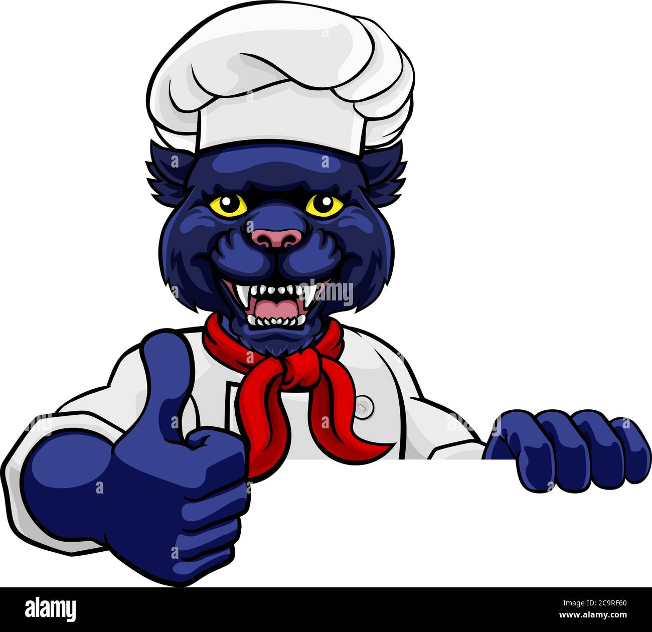 Panther-Chef Mascot Zeichen Cartoon Charakter Stock Vektor