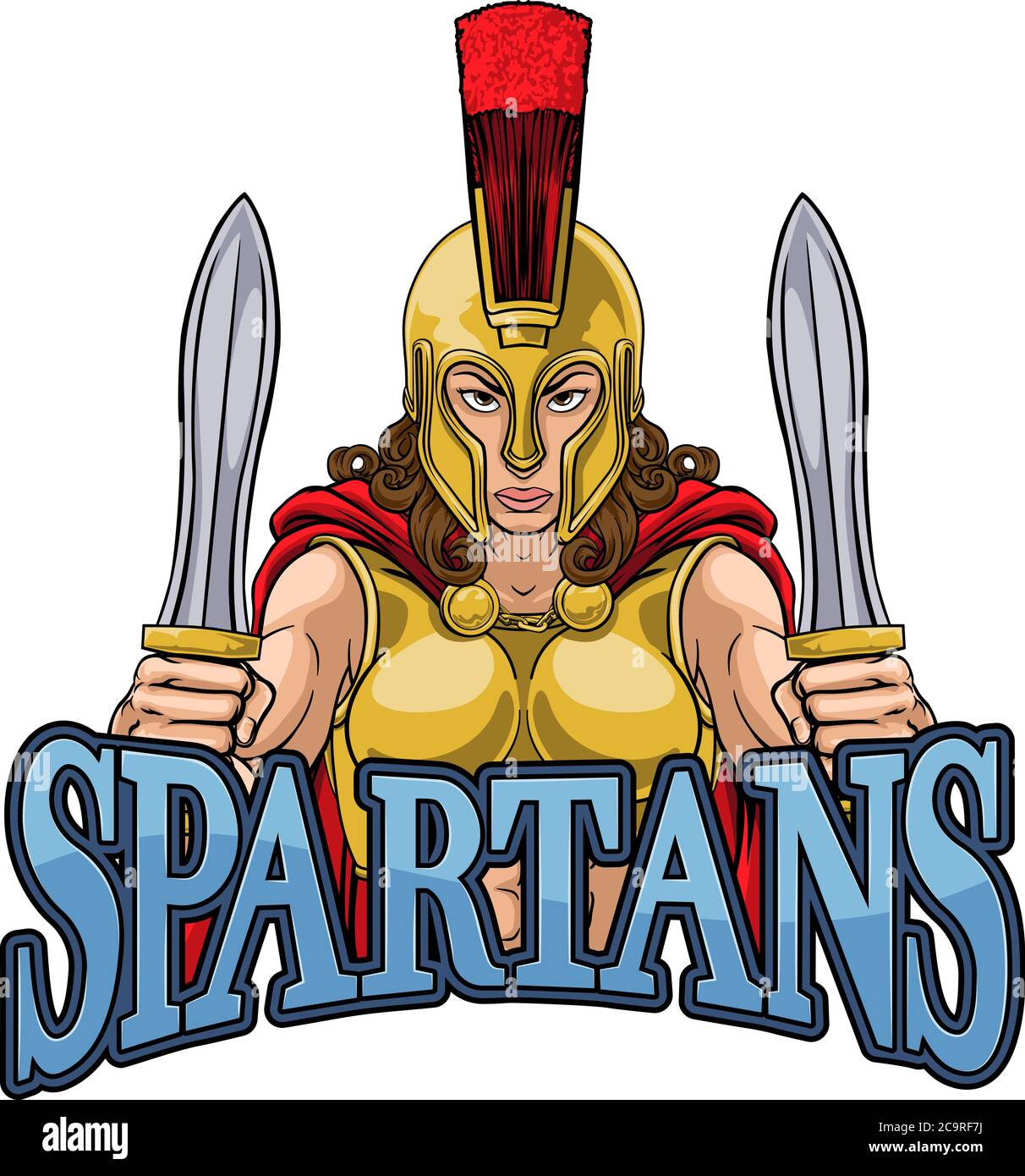 Spartan Trojan weiblichen Krieger Gladiator Frau Stock Vektor