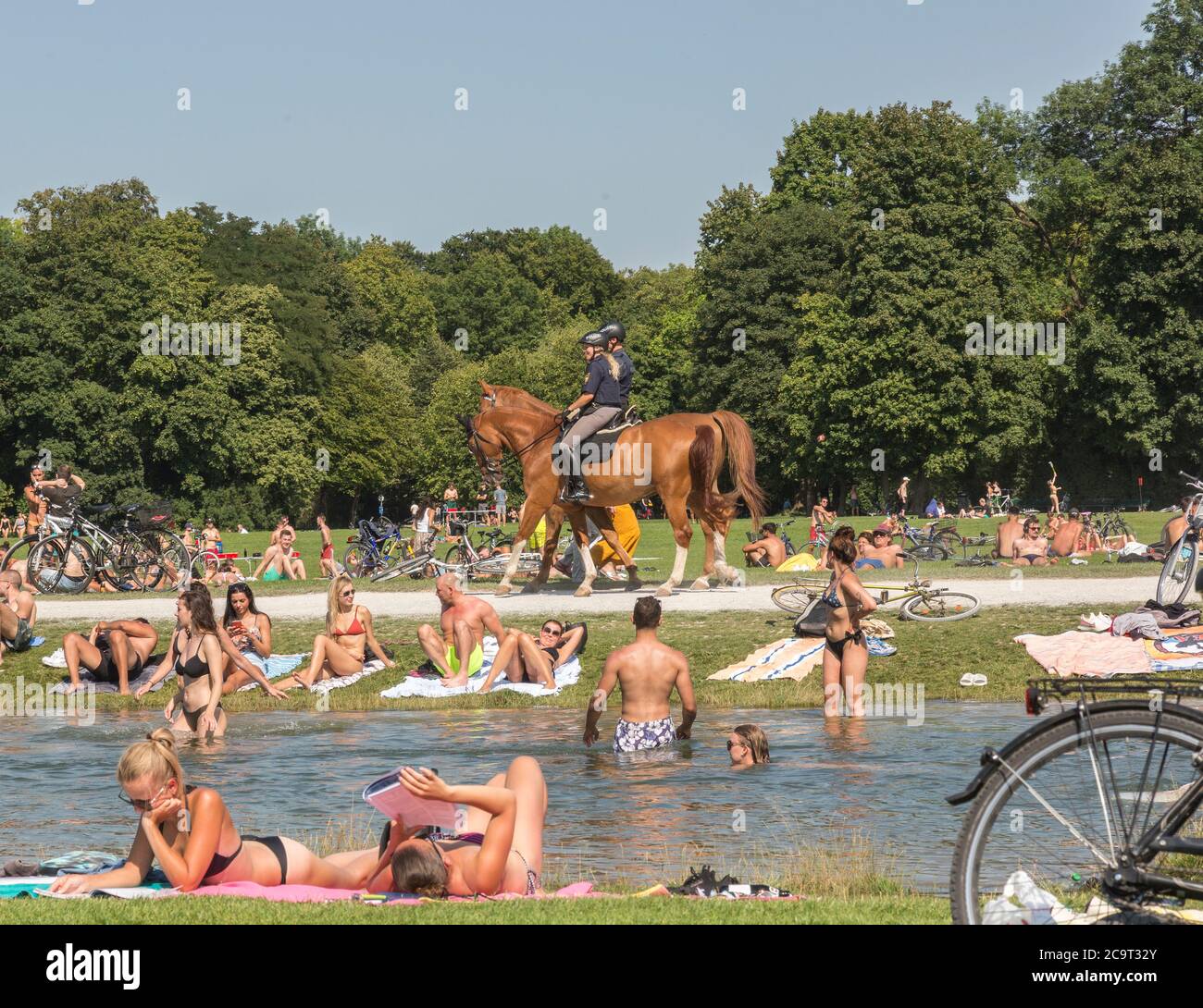 Hitzewelle in München, Deutschland Stockfoto