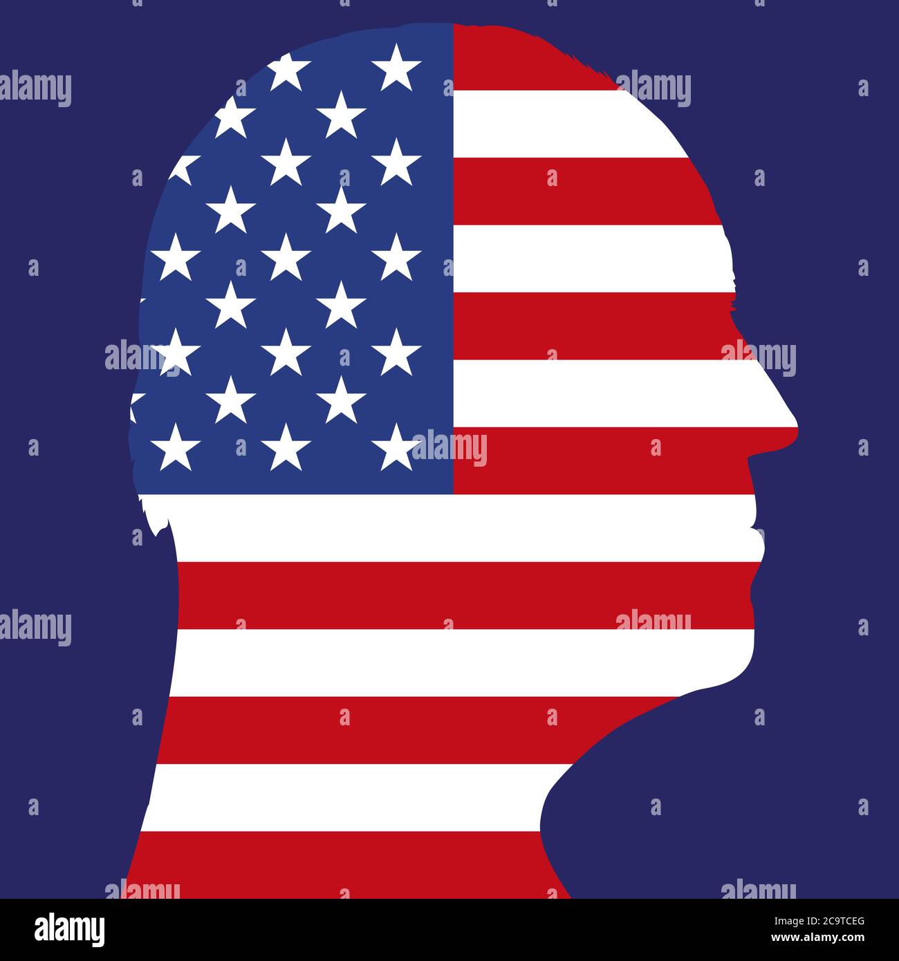 Joe Biden Silhouette Illustration mit US-Flagge, Vektorbild Stock Vektor