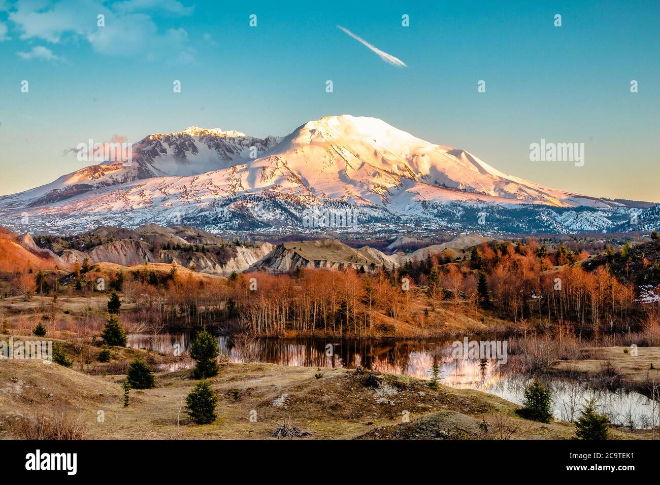 Ende der Winterwanderung auf Mt Saint Helens, Washington, USA Stockfoto