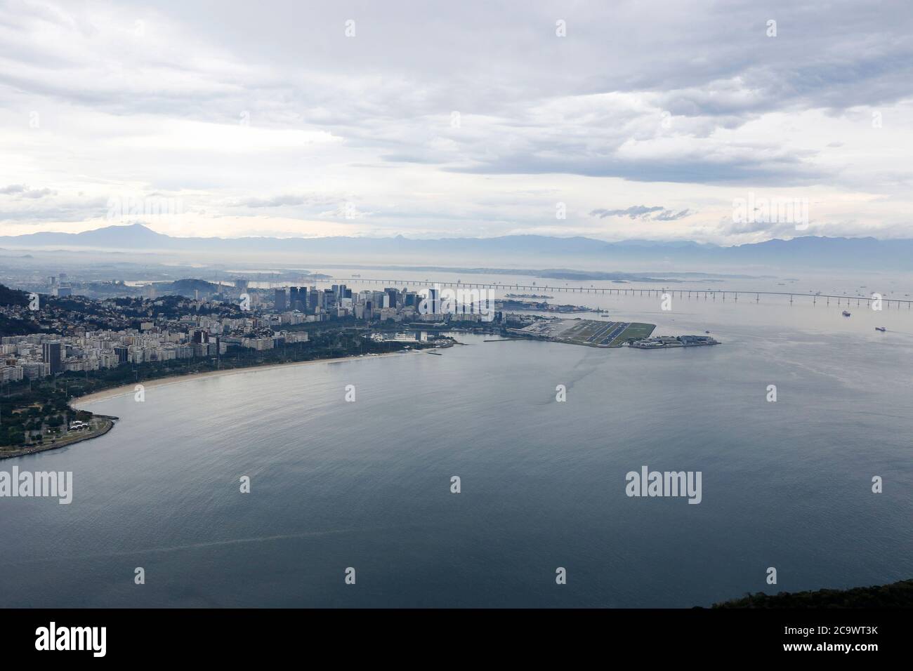 Luftaufnahme der Küste von Rio de Janeiro, Guanabara, Brasilien Stockfoto