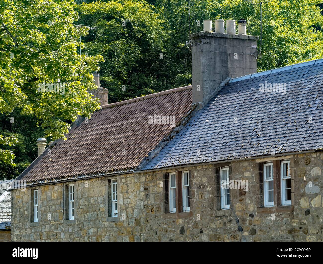 Traditionelle Häuser in Gifford, East Lothian, Schottland, Vereinigtes Königreich Stockfoto
