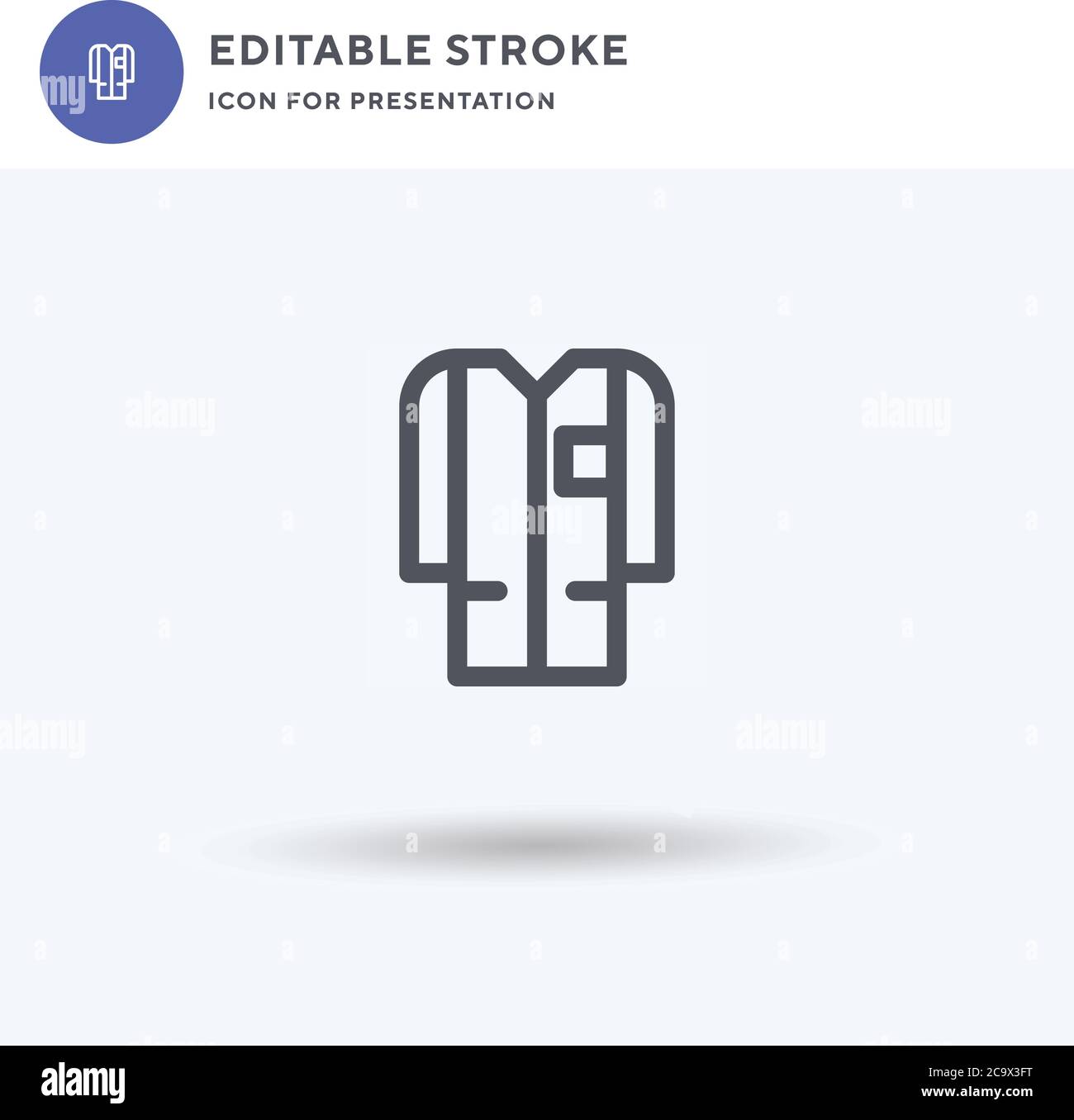 Lab Coat Icon Vektor, gefülltes flaches Schild, solides Piktogramm