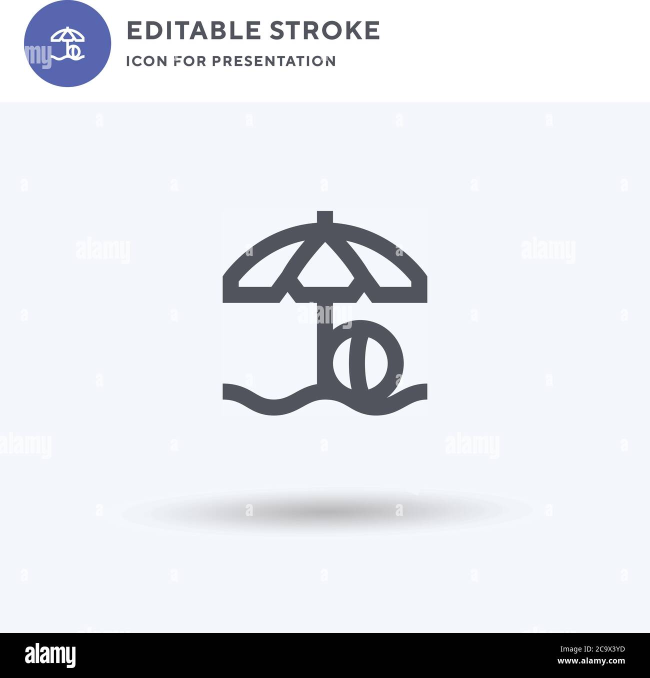 Strand-Icon-Vektor, gefülltes flaches Schild, solides Piktogramm ...