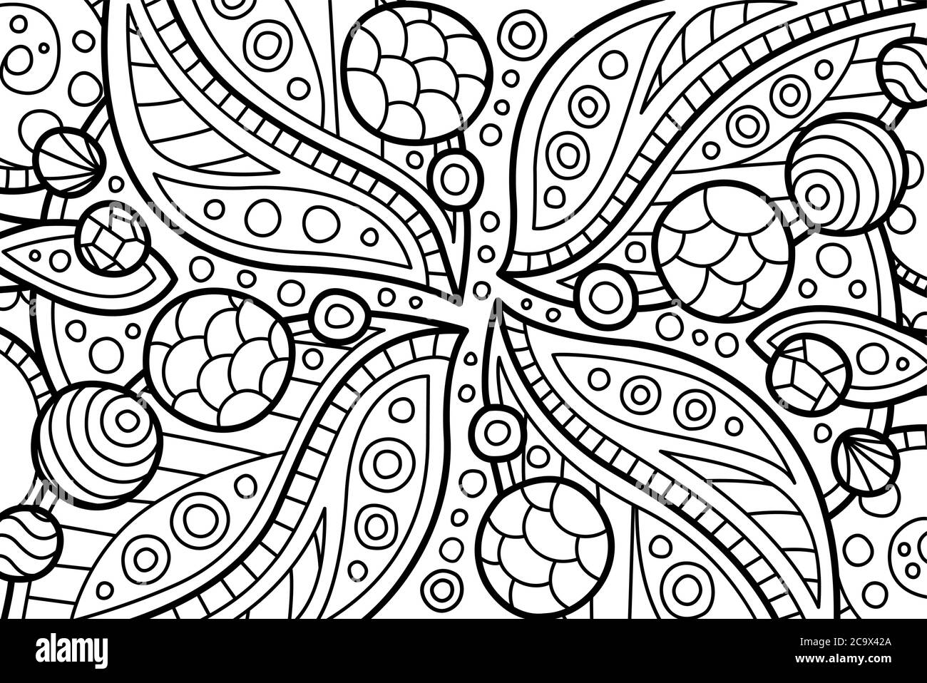 Schöne Malbuch Seite mit abstrakten kosmischen Kunst Stock Vektor