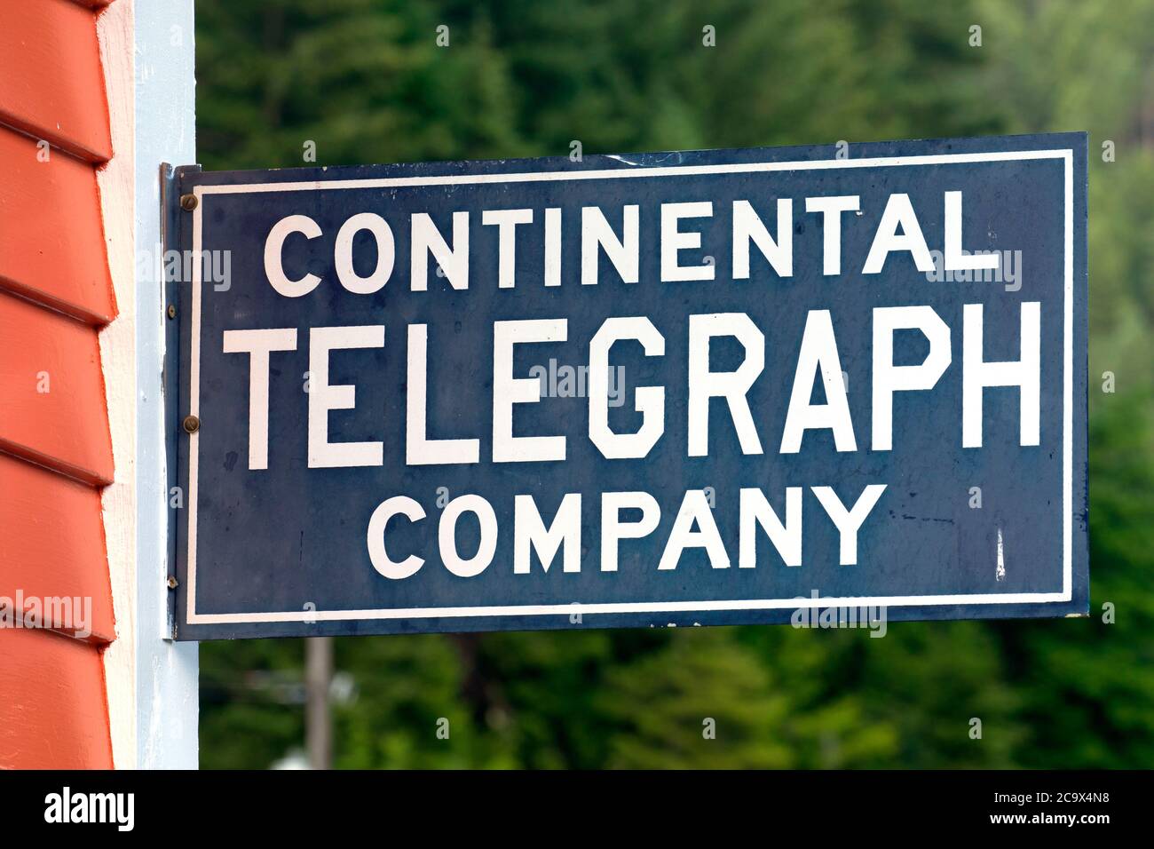 Telegraph Schild in Avery, St. Joe River Scenic Byway, St. Joe National Forest, Idaho Stockfoto