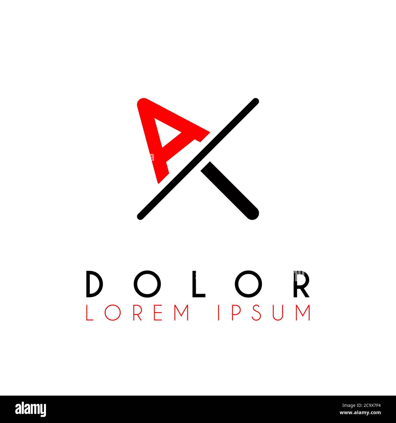 Logo A Schrägstrich I mit schwarz rot Stock Vektor