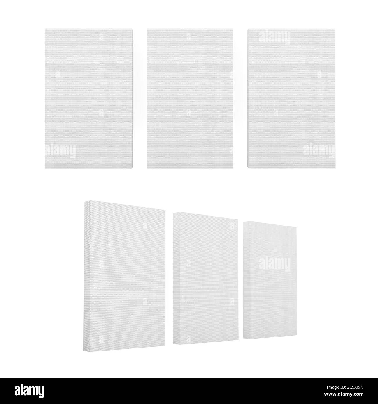 Drei Leinwand Malerei leere Wand mockup Stockfoto