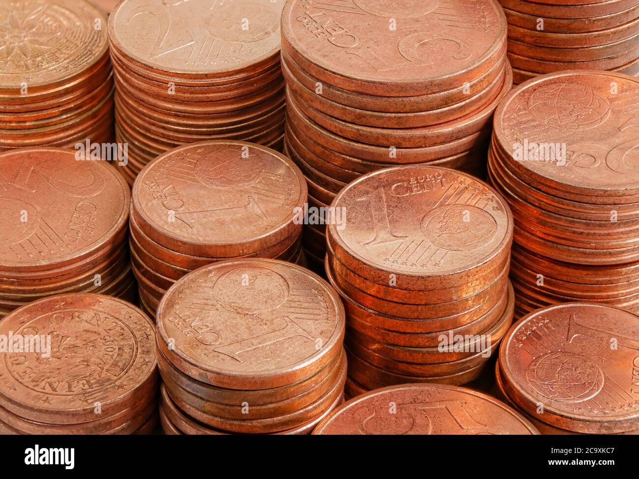 Nahaufnahme Münzen Geldgruppe voller Hintergrund Stockfoto