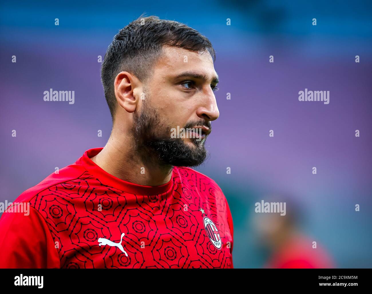 Mailand, Italien. August 2020. Gianluigi Donnarumma von AC Mailand während der Serie A 2019/20 Spiel zwischen AC Mailand gegen Cagliari Calcio im San Siro Stadion, Mailand, Italien am 01. August 2020 - Foto Fabrizio Carabelli/LM Kredit: Fabrizio Carabelli/LPS/ZUMA Wire/Alamy Live News Stockfoto