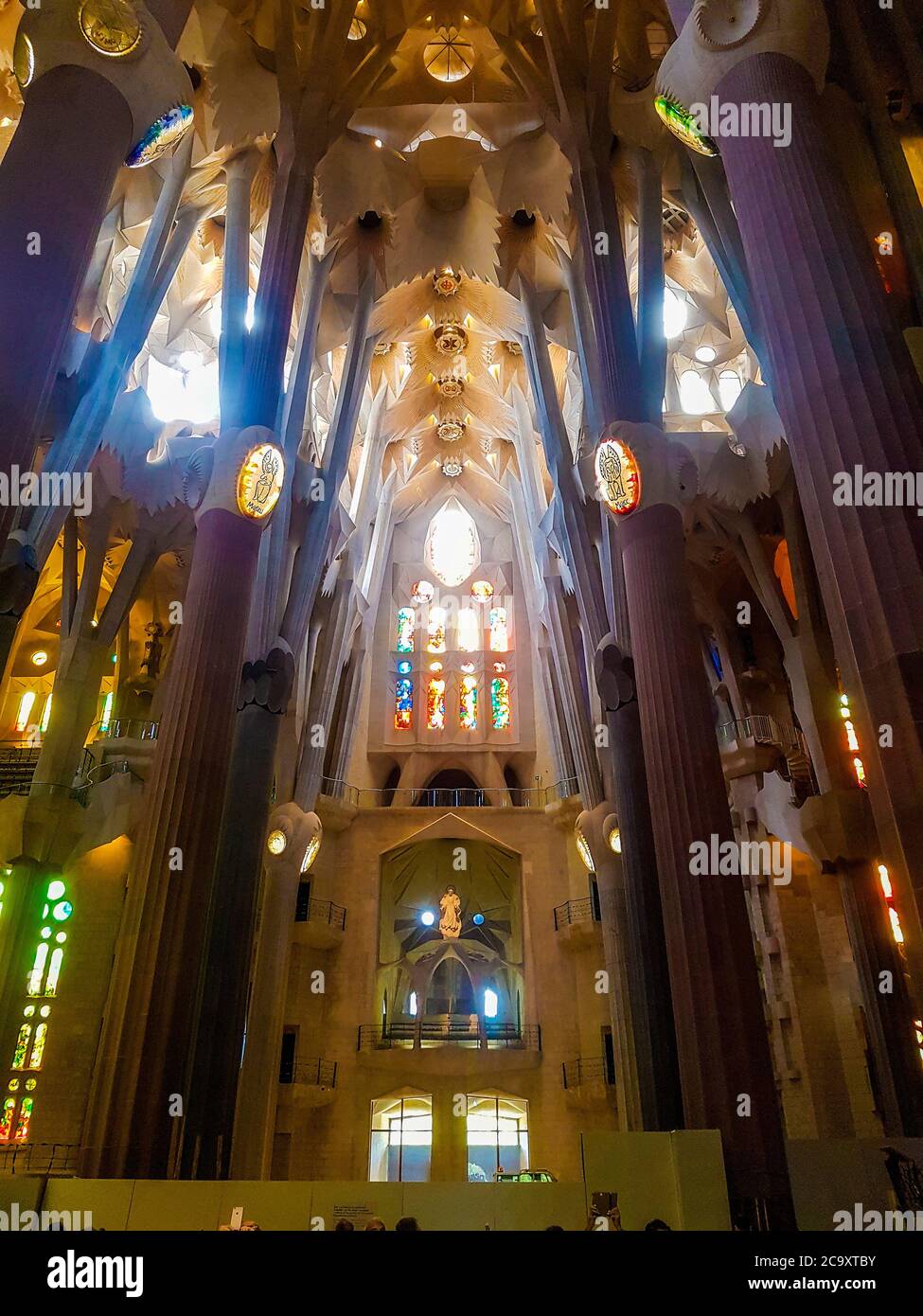 Interieur der Sagrada Familia von Architekt Antoni Gaudi . Barcelona. Spanien Stockfoto