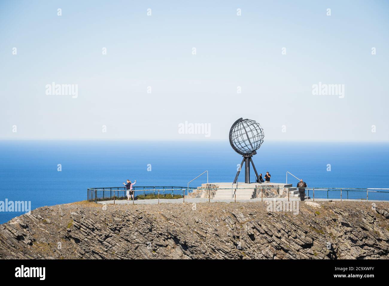 Nordkapp, Norwegen - 27/07/2020: Nordkap im sonnigen Sommertag im Norden Norwegens Stockfoto