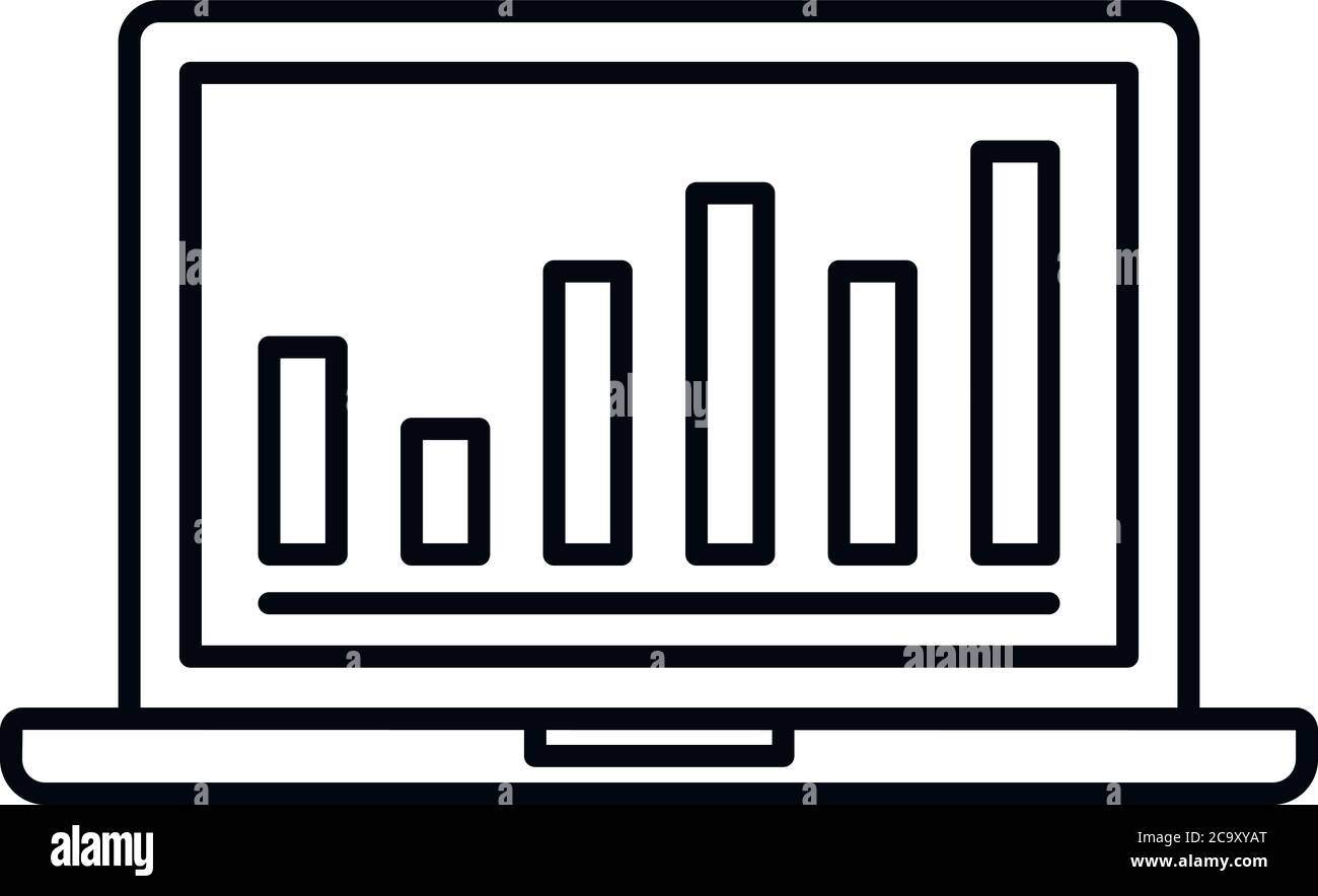 Symbol für die Konvertierungsrate des Laptops. Umriss Laptop-Konvertierungsrate Grafik Vektor-Symbol für Web-Design isoliert auf weißem Hintergrund Stock Vektor