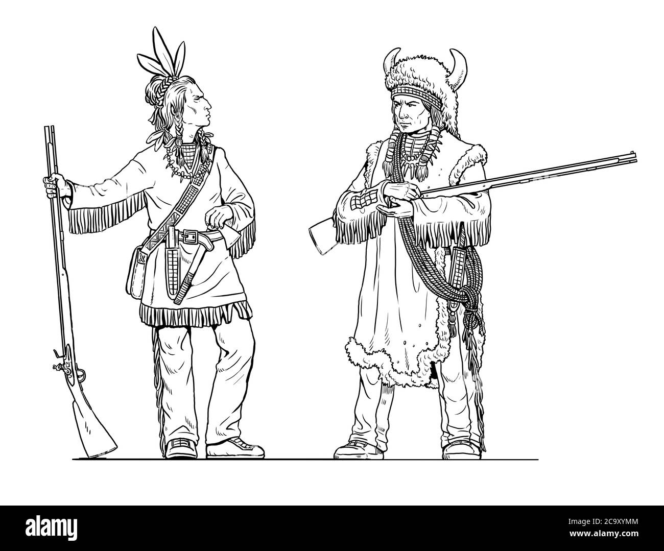 Indianerillustration. Ureinwohner Amerikas. Stockfoto