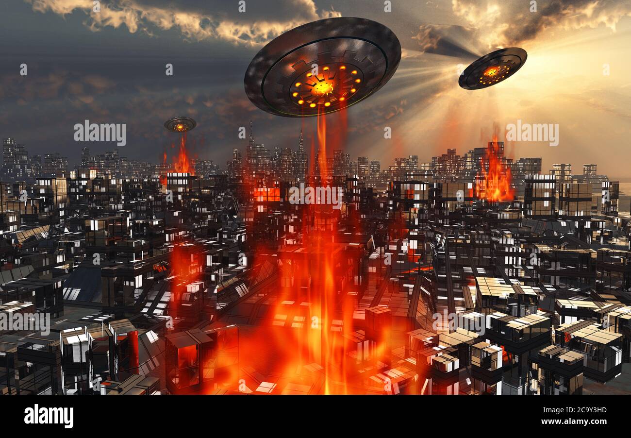 UFO-Invasion Stockfoto