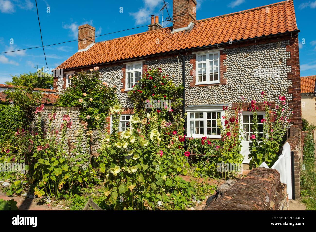 Ein hübsches Norfolk Cottage. Stockfoto