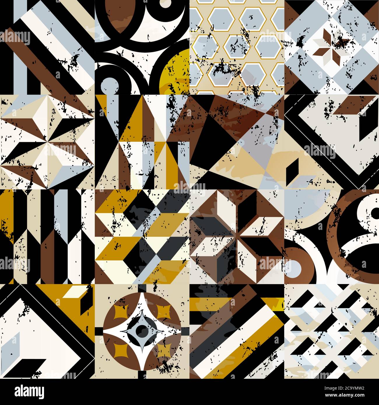 Abstrakte geometrische Hintergrund Muster, mit Konturen und Spritzer, grungy Stil Stock Vektor