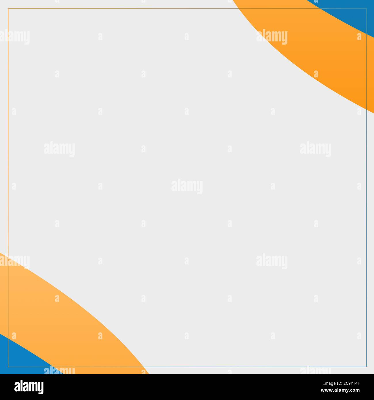 Modernes Leeres Orange & Blau Design Hintergrund Rahmen Vorlage-Für Banner, Poster, Karte & Social Media Stockfoto