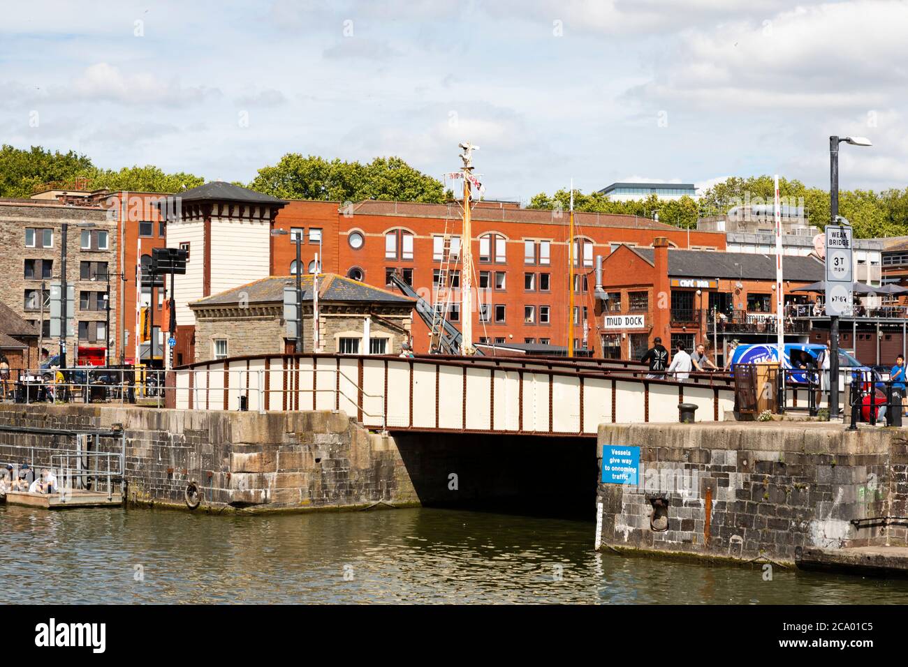 Princes Street Swing Bridge, Bristol, England. Juli 2020 Stockfoto