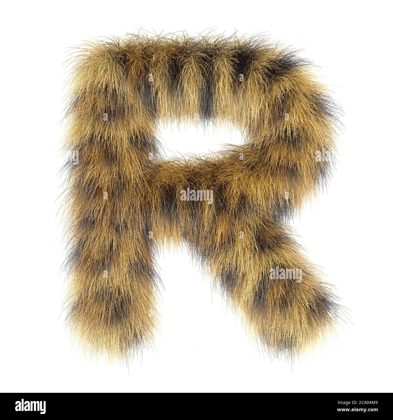 3d Leopard kreativ lustig niedlichen Pelz Buchstaben R Stockfoto