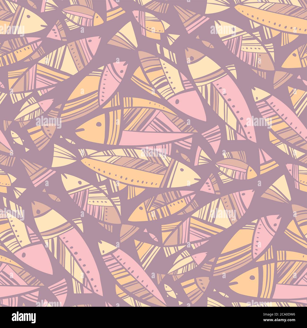 Zarte Farben abstrakte Fisch nahtlose Muster für Hintergrund, Wrap, Stoff, Textil, Wrap, Oberfläche, Web-und Print-Design. Pastelltöne dekorativ Koralle Stock Vektor