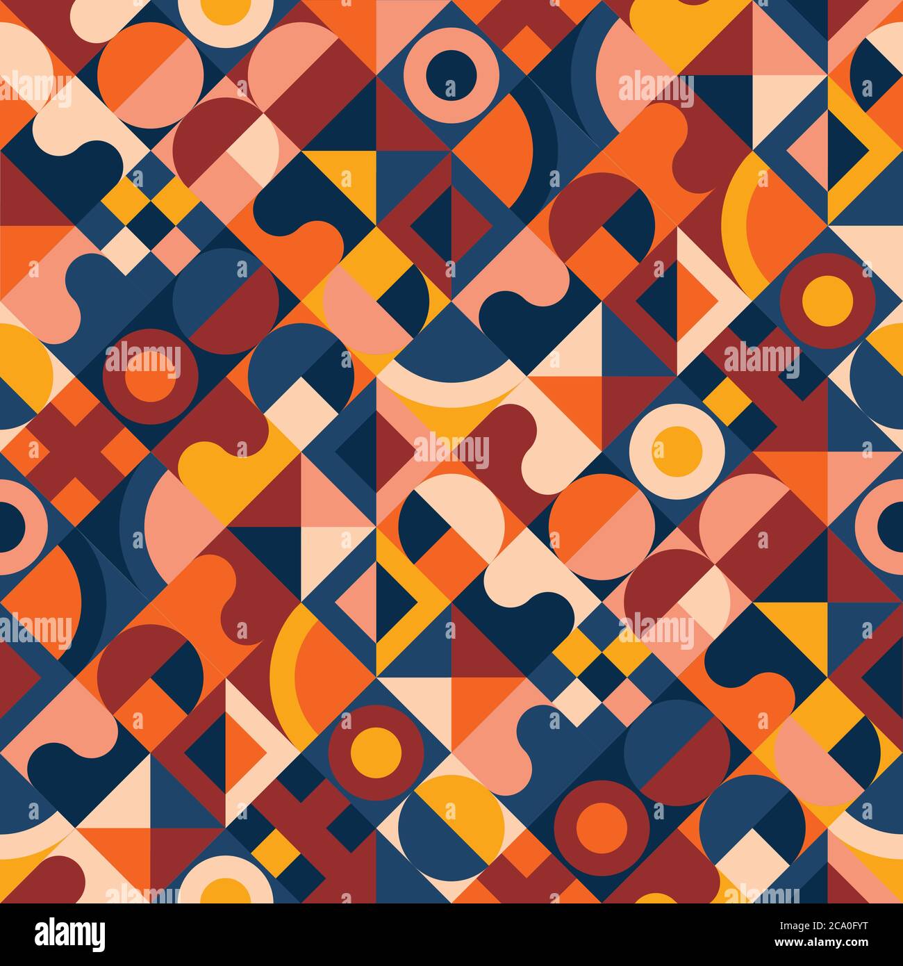 Vektor Hintergrund nahtlose Muster im Retro Mitte Jahrhundert Stil. Geometrische karierte Rapport Mosaik für Hintergrund, Wrap, Stoff, Textil, Wrap, Oberfläche Stock Vektor