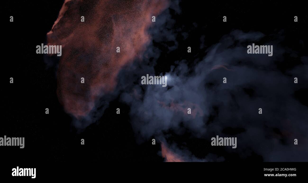 3d Illustration gerendert Wolken Gas im Raum Galaxie Nebel Sternenstaub Stockfoto