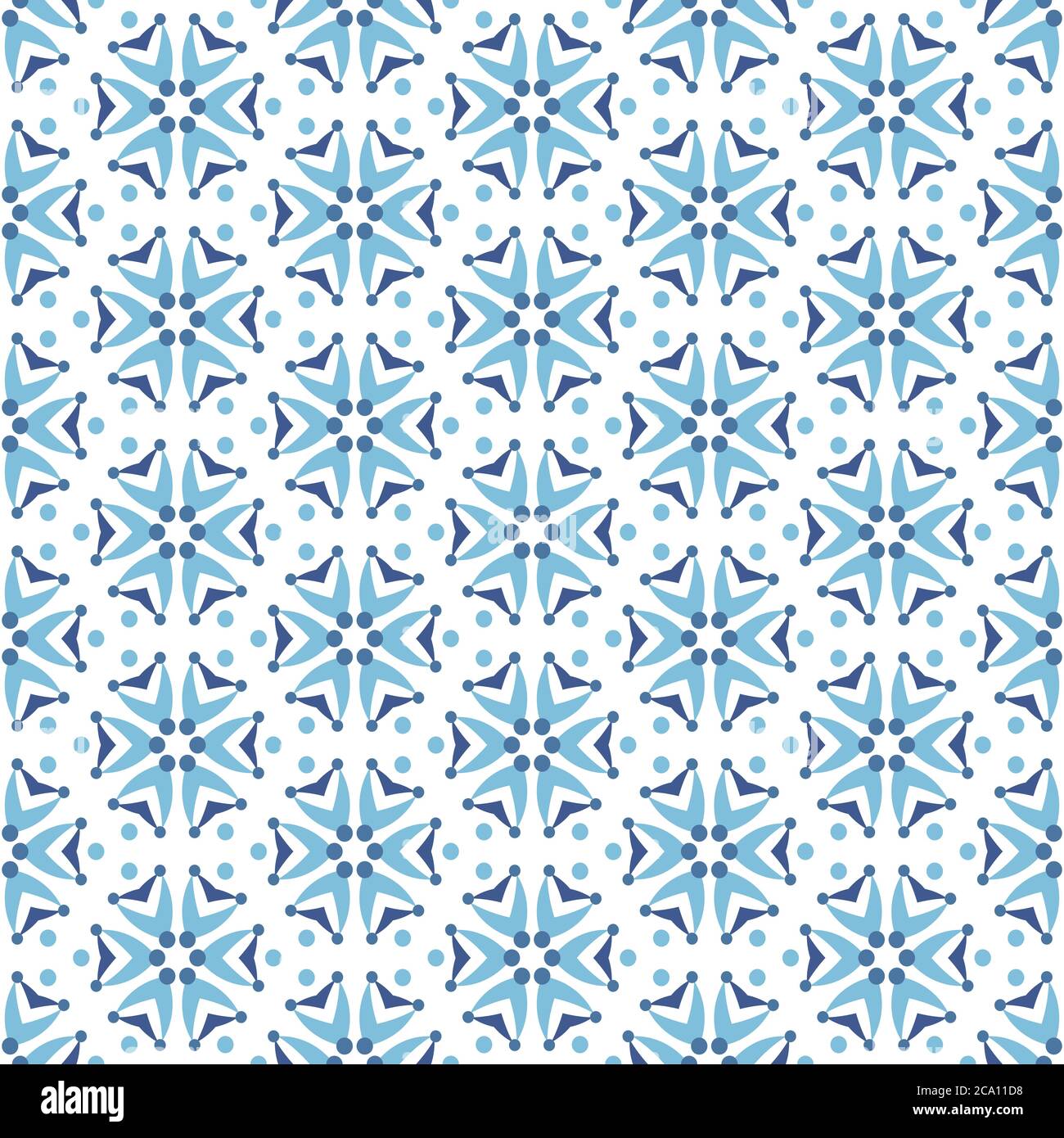 Blumenmuster Kornblume. Muster mit abstrakten Blümchen in blau-blauen Farben. Nahtloser Vektorhintergrund. Einfache Blumen modernes Muster inspiriert Stock Vektor