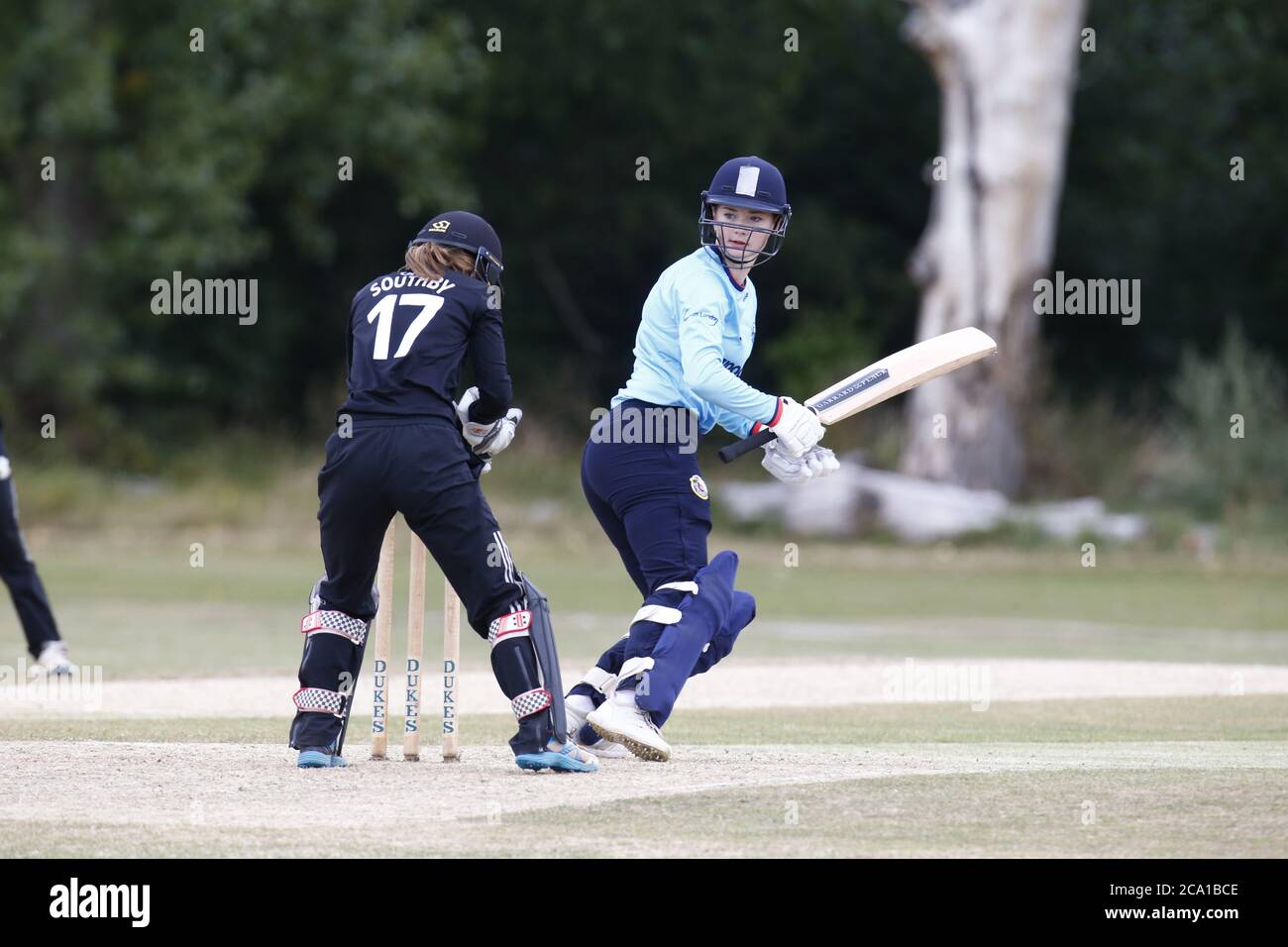 LONDON, Großbritannien, AUGUST 03:Essex Frauen Jasmine Westley Cousin zu Tom Westley während der London Championship zwischen Essex Frauen CCC und Surrey wo Stockfoto