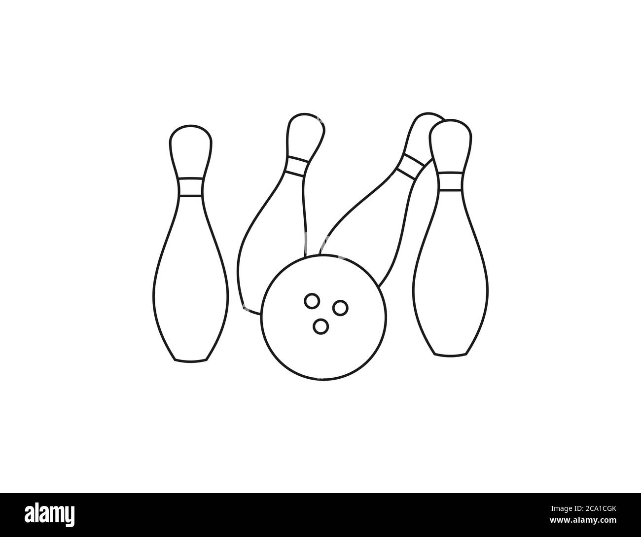 Bowling, Spiel, Streik Symbol. Vektor-Illustration, flaches Design. Stock Vektor